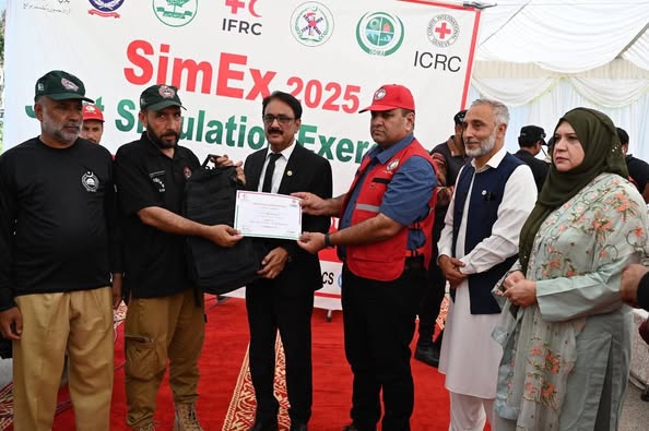 PRCS AJK & ICRC organized SimEx 2025 in Muzaffarabad to strengthen disaster preparedness and emergency response