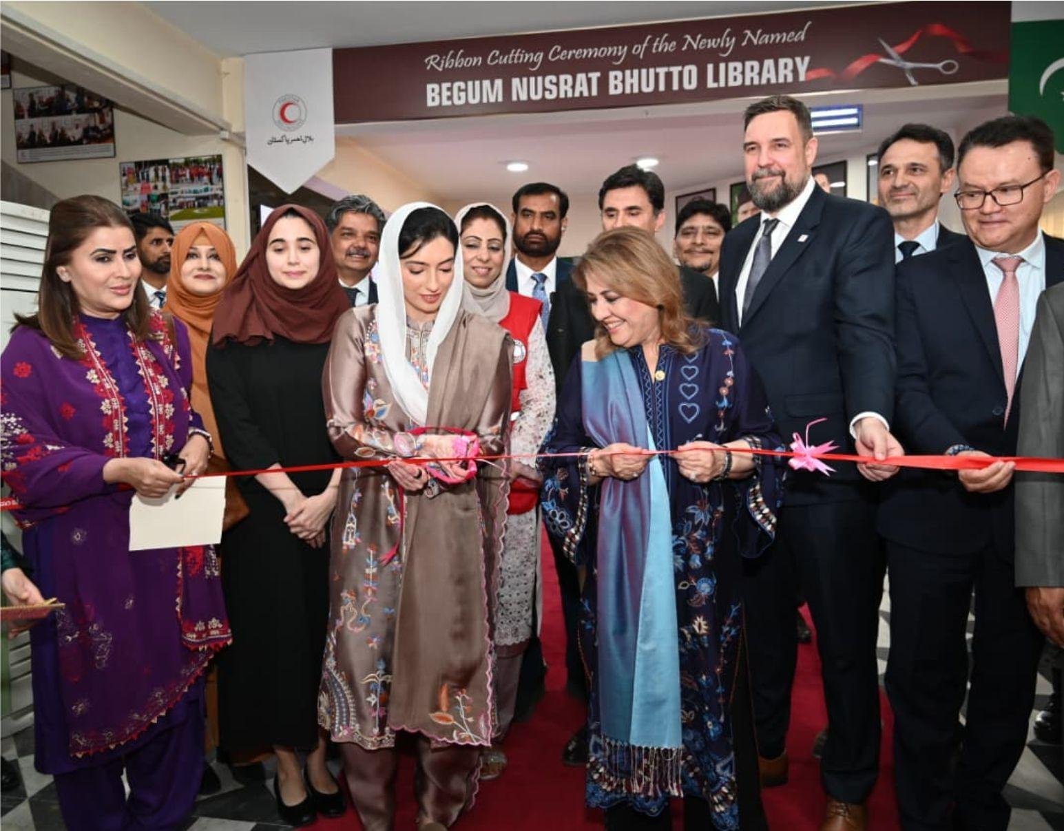 First Lady Aseefa Bhutto Zardari Inaugurates Begum Nusrat Bhutto Library at PRCS